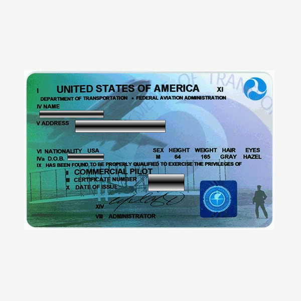 Commercial pilot license logo