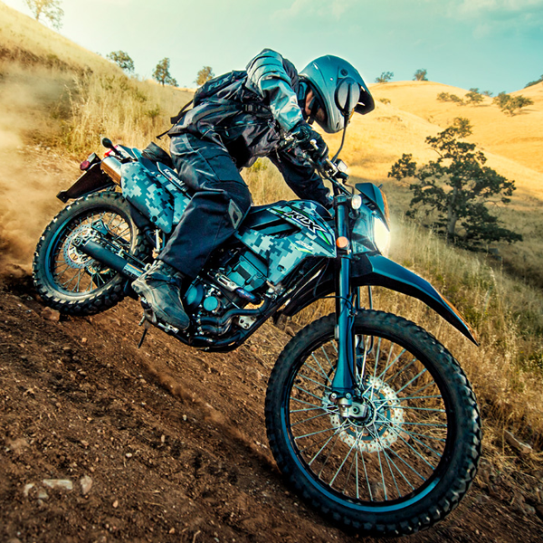 Dual-sport motorcycle logo