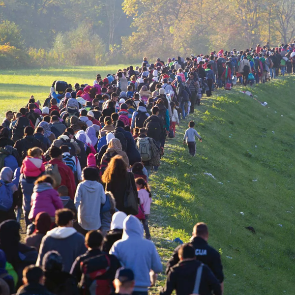 Human migration logo