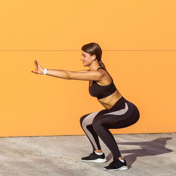 Squatting position logo