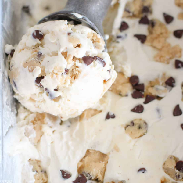 Chocolate chip cookie dough ice cream logo