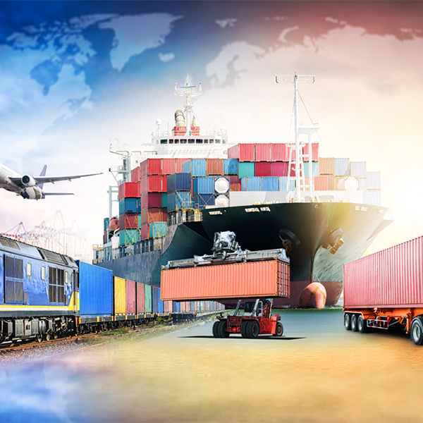 Intermodal freight transport logo