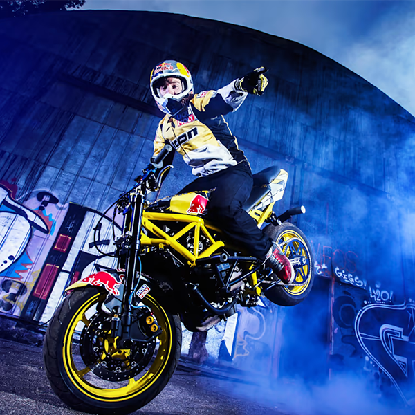 Motorcycle stunt riding logo