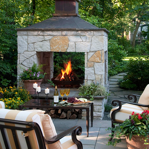 Outdoor fireplace logo