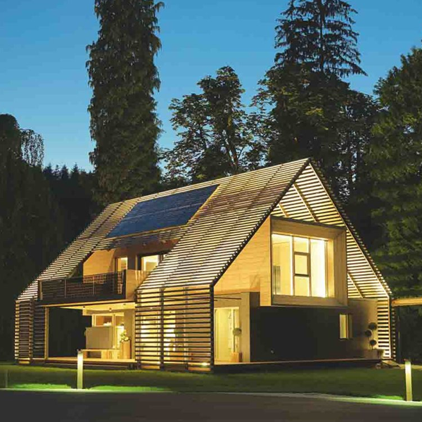 Passive solar building design logo