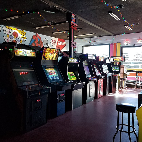 Video game arcade cabinet logo