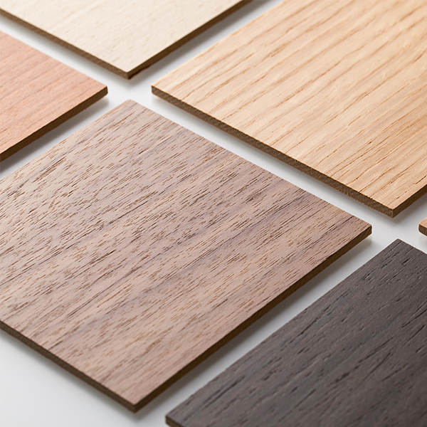 Wood veneer logo