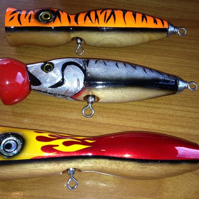 Topwater fishing lure logo
